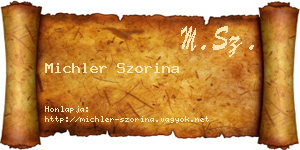 Michler Szorina névjegykártya